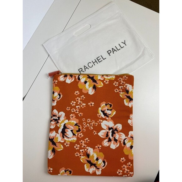 Rachel Pally clutch orange floral / yellow reversible Zahara pattern NEW - Picture 1 of 6
